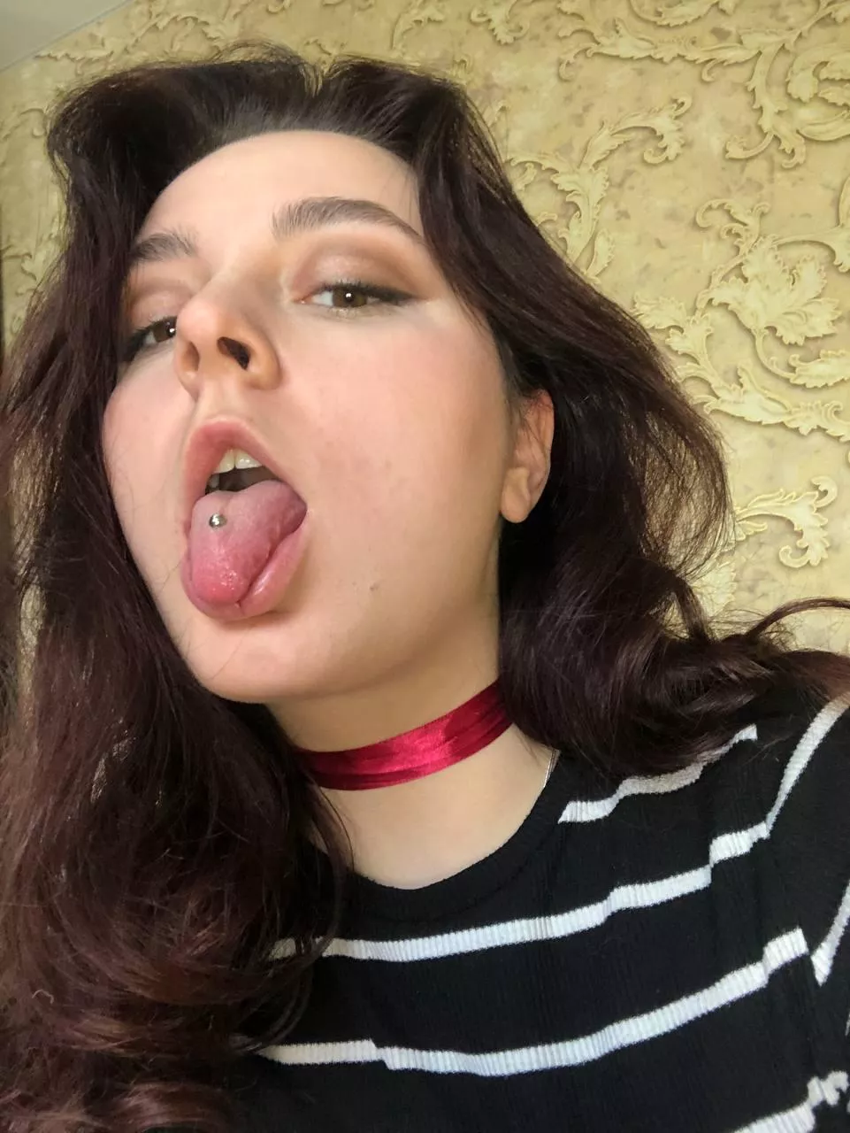 Obedient bitch opened mouth for your...