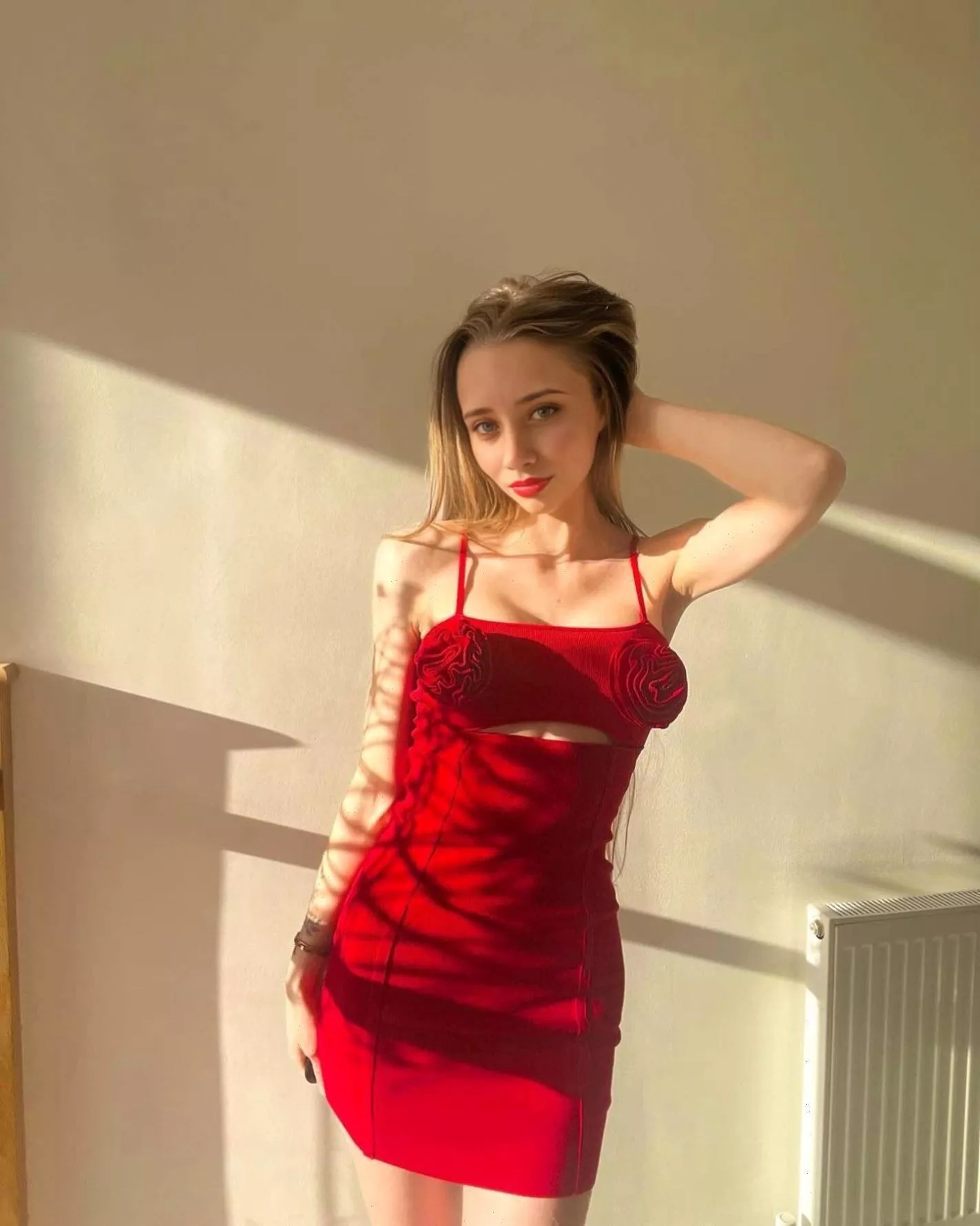 This red dress fits like a glove