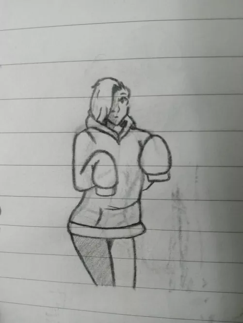 Wearing oversized hoodies...it's his boyfriend's (Bluertiger)