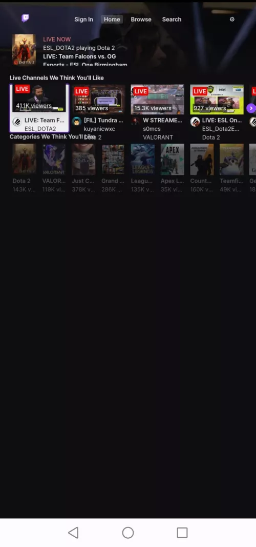 What happened on twitch android app??
