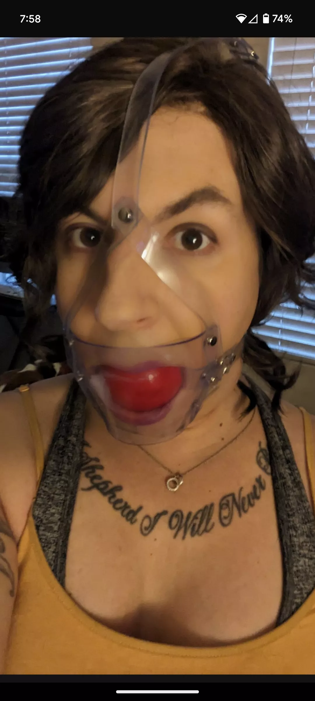 When you want me quiet but still see my pretty lips. 