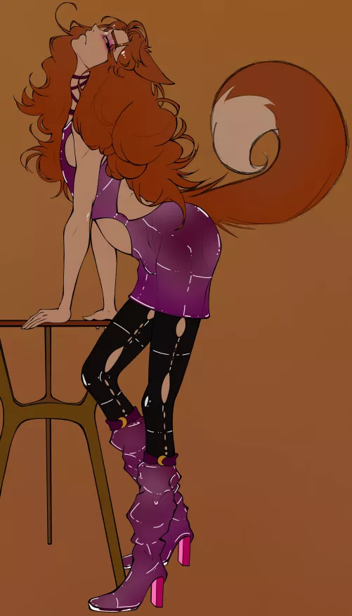 Yuneno modelling another rubber outfit (art and character by me - AkKik!)