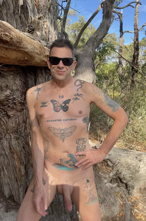 Celebrating my birthday in my birthday suit.