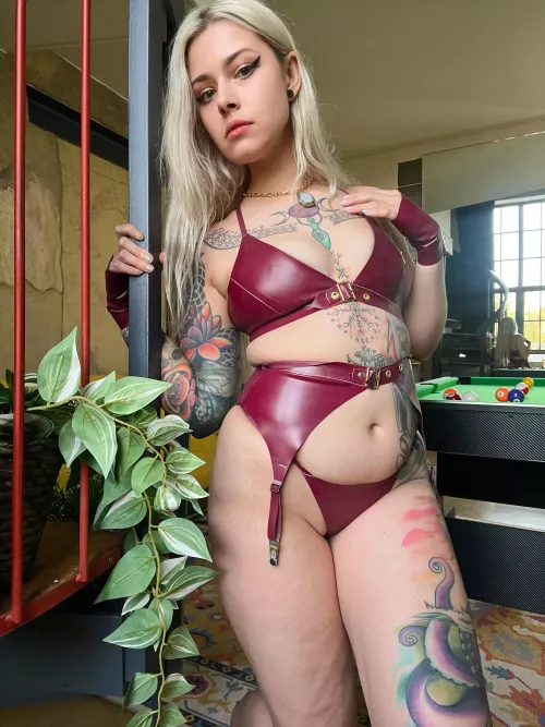 I’d tie you to these stairs and make you lick my latex