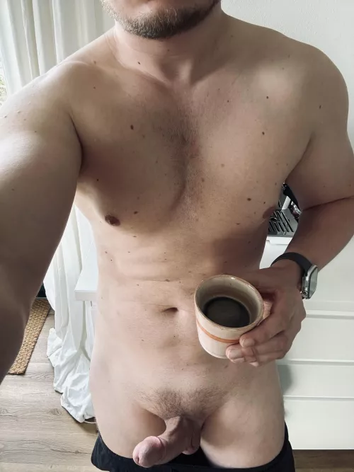Italian espresso served with a thick cock as side dish - cum to daddy 🖤 (33) 