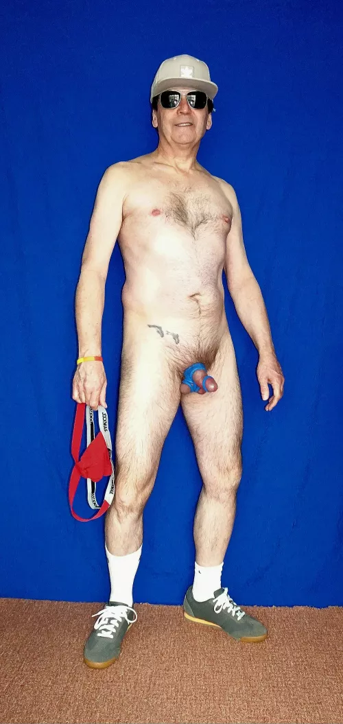 Just off for a run wearing my Oxballs cock ring & nut divider it is going to feel great running like this