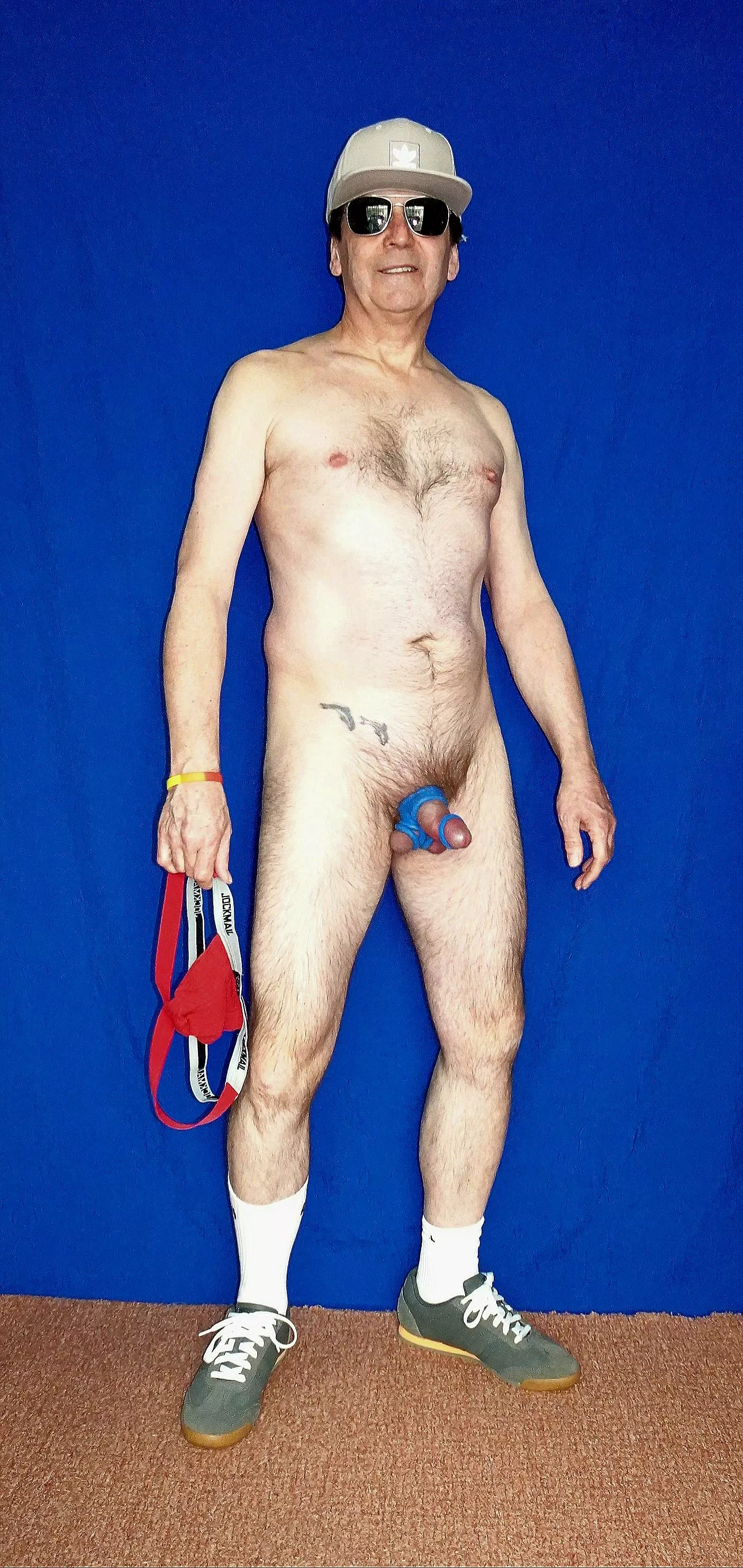 Just off for a run wearing my Oxballs cock ring & nut divider it is going to feel great running like this