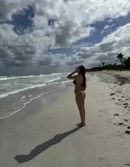 Lots of beautiful beach view and very little bikini