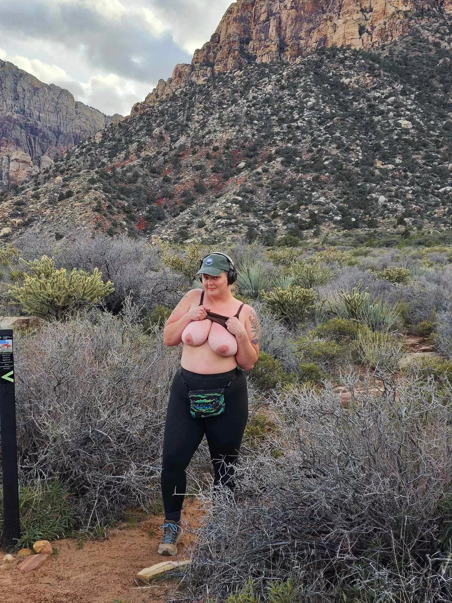 Natural tits in a natural place