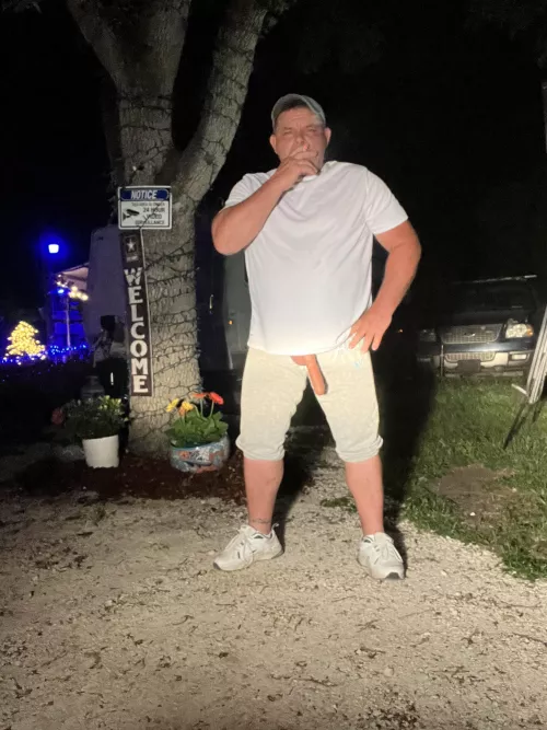 Sunday funday early morning pic at camp via headlights 