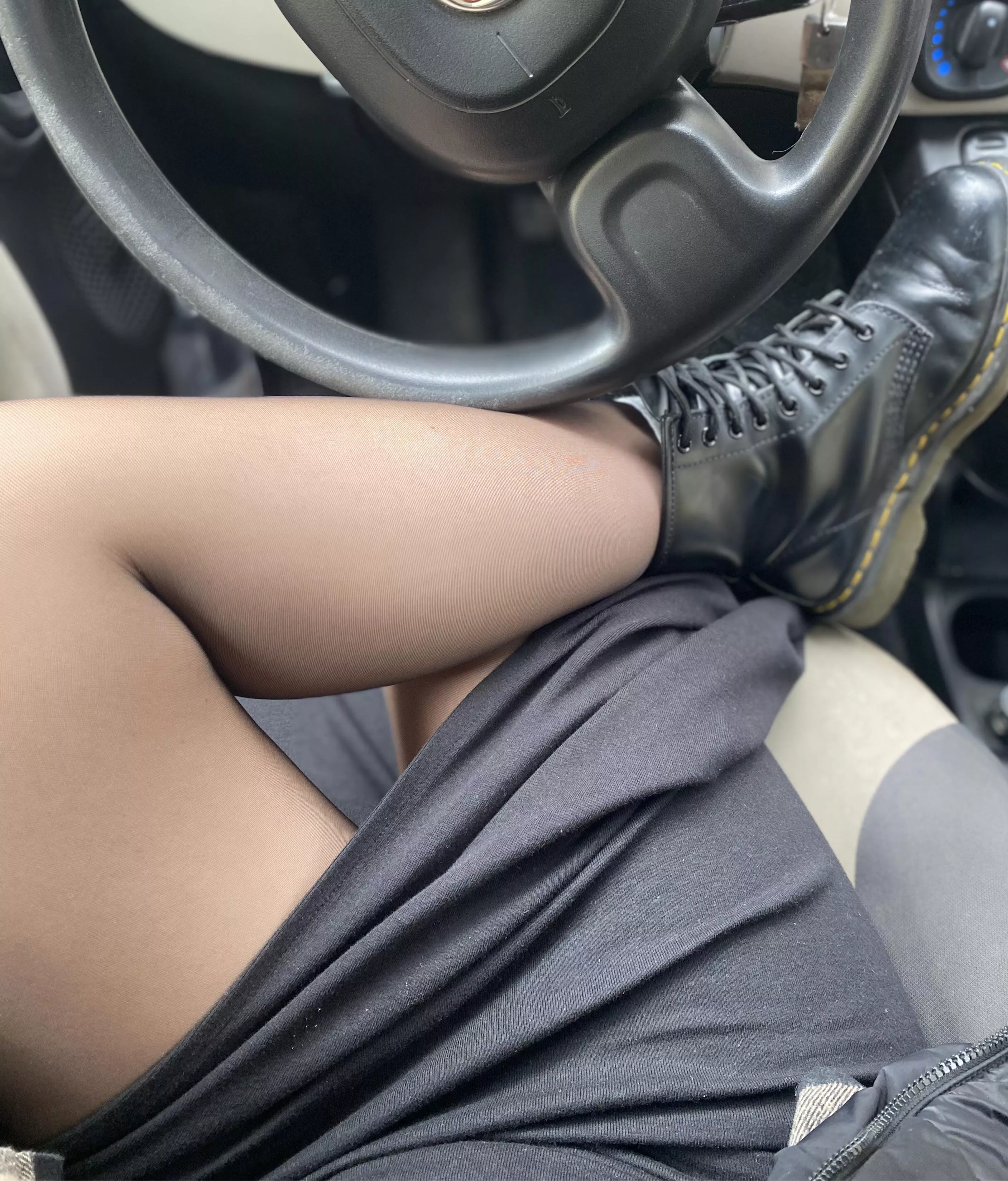 Tights and dr martens… my outfit today, Maybe I overdid it with the split