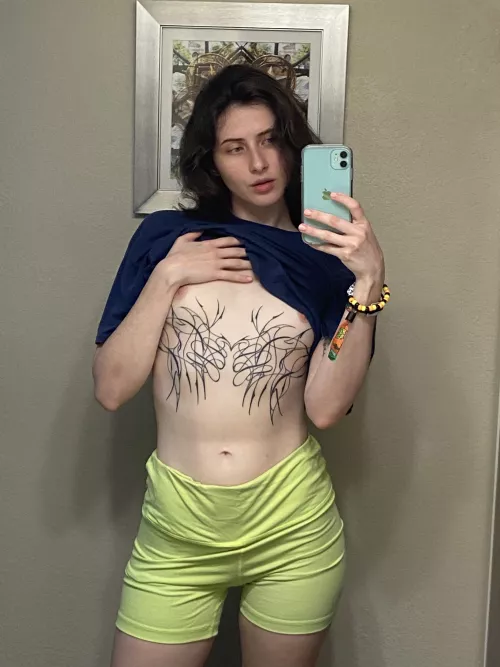 Would you grab my flat waist and lick my small titties