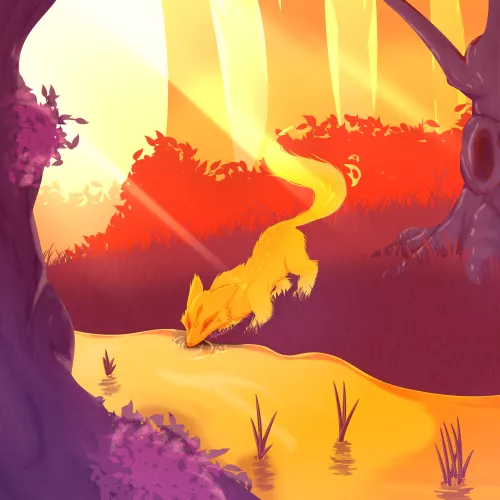 A good morning for a spirit fox (art by me [Jusauria]) - more details in comments