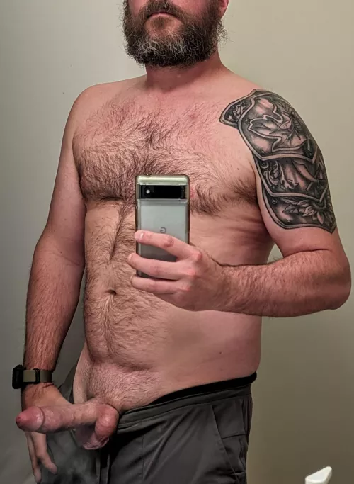 Bearded, tattooed and hard