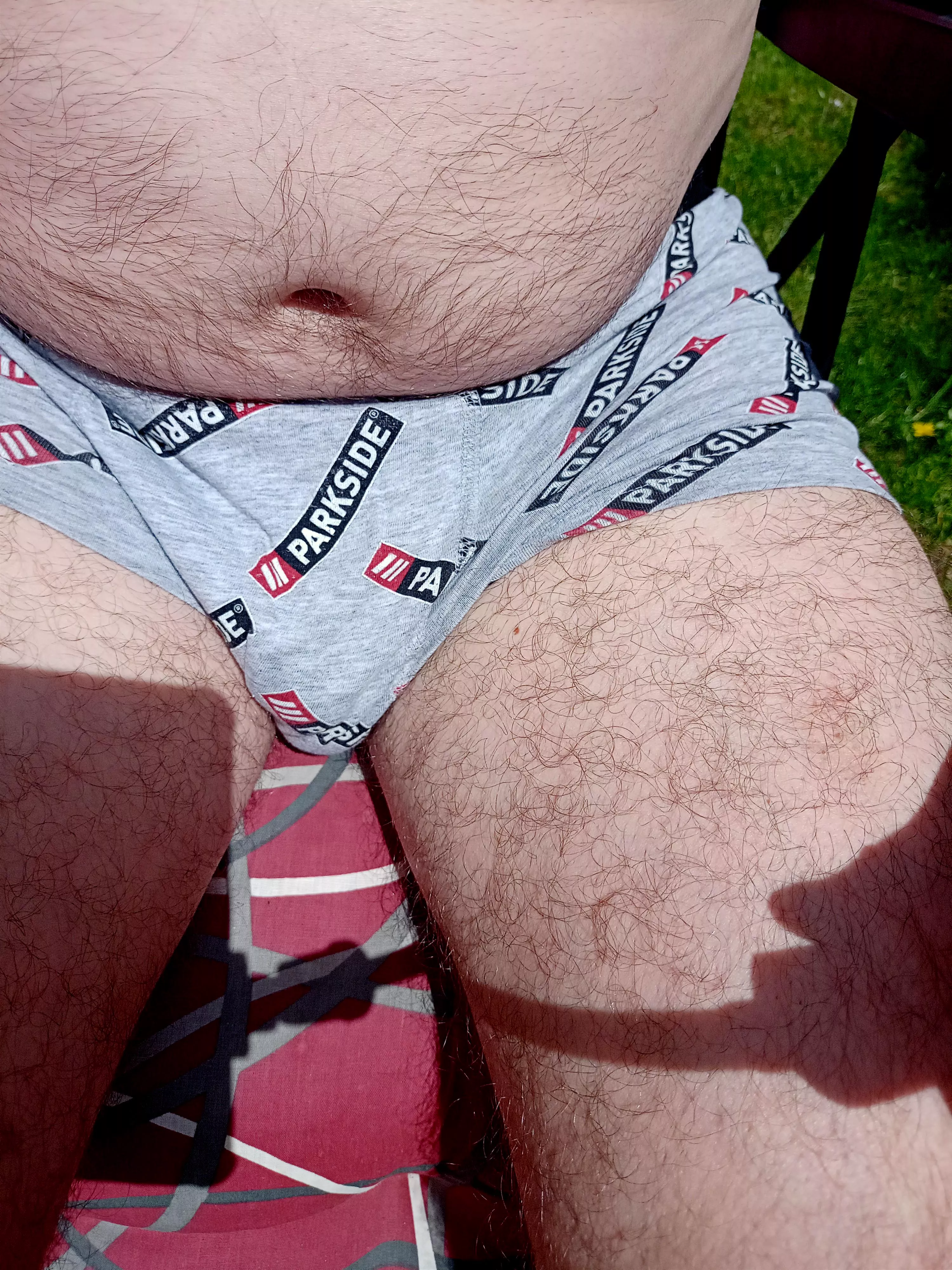 Daddy Bob the Builder is sunbathing his hairy legs in his boxers (46)