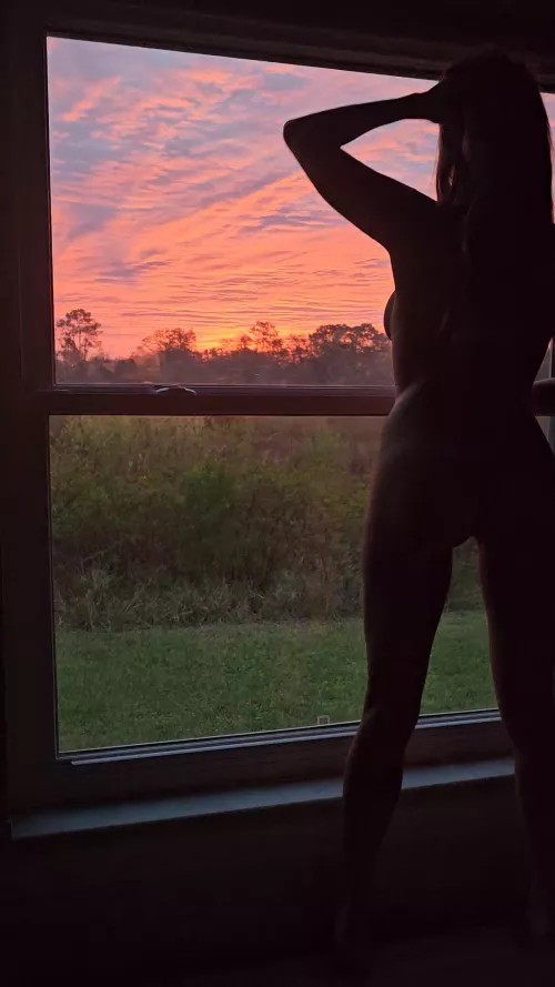 Embracing the sunrise with a touch of sophistication and allure