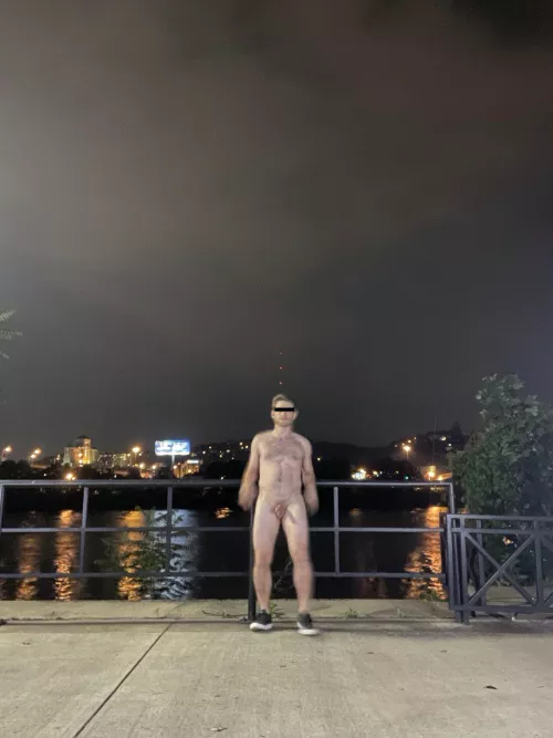 (M31) The photo from when the homeless guy caught me. This is the split second after he called out and I turned around in horror lol I had my phone leaning against the bench with a timer on