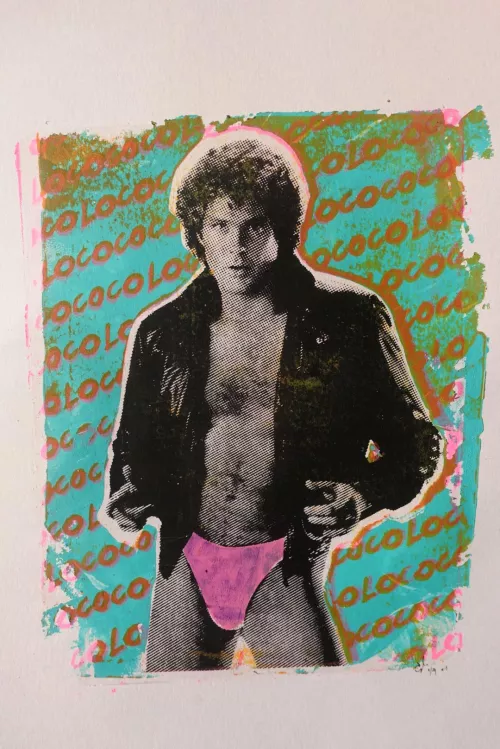 The Hoff in pink - acrylic on paper 