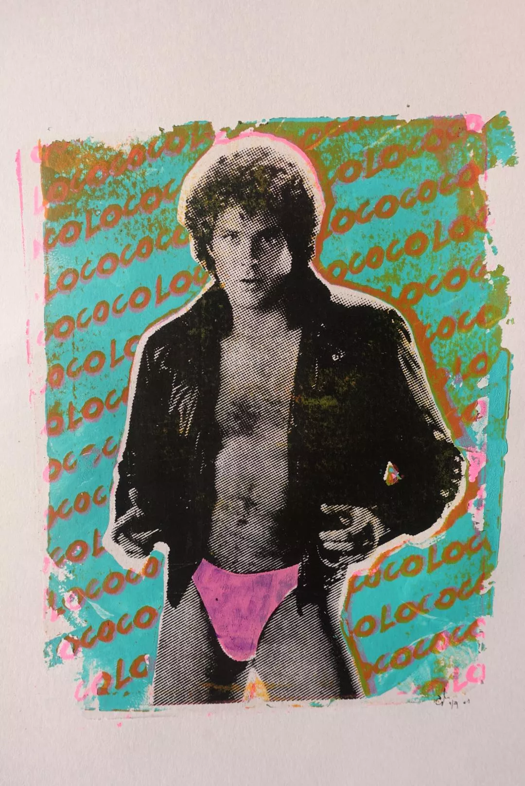 The Hoff in pink - acrylic on paper 