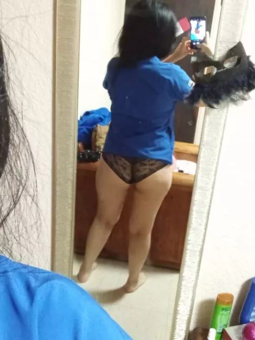 The specialist doctor's panties under a scrub 