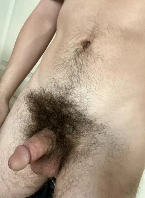 Think my bush and soft cock go well together 