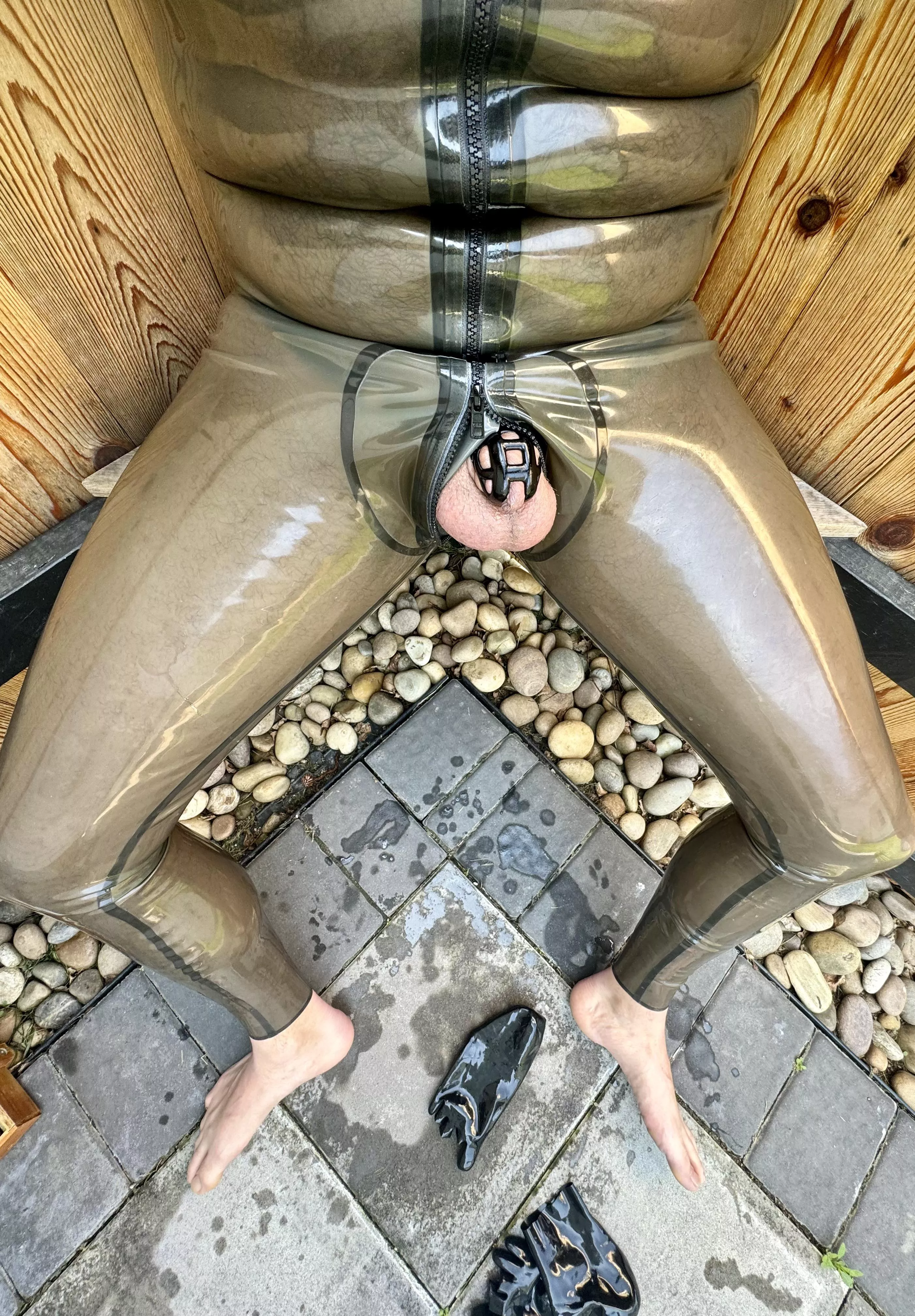 Wife is away - I’m locked and outdoors in latex today