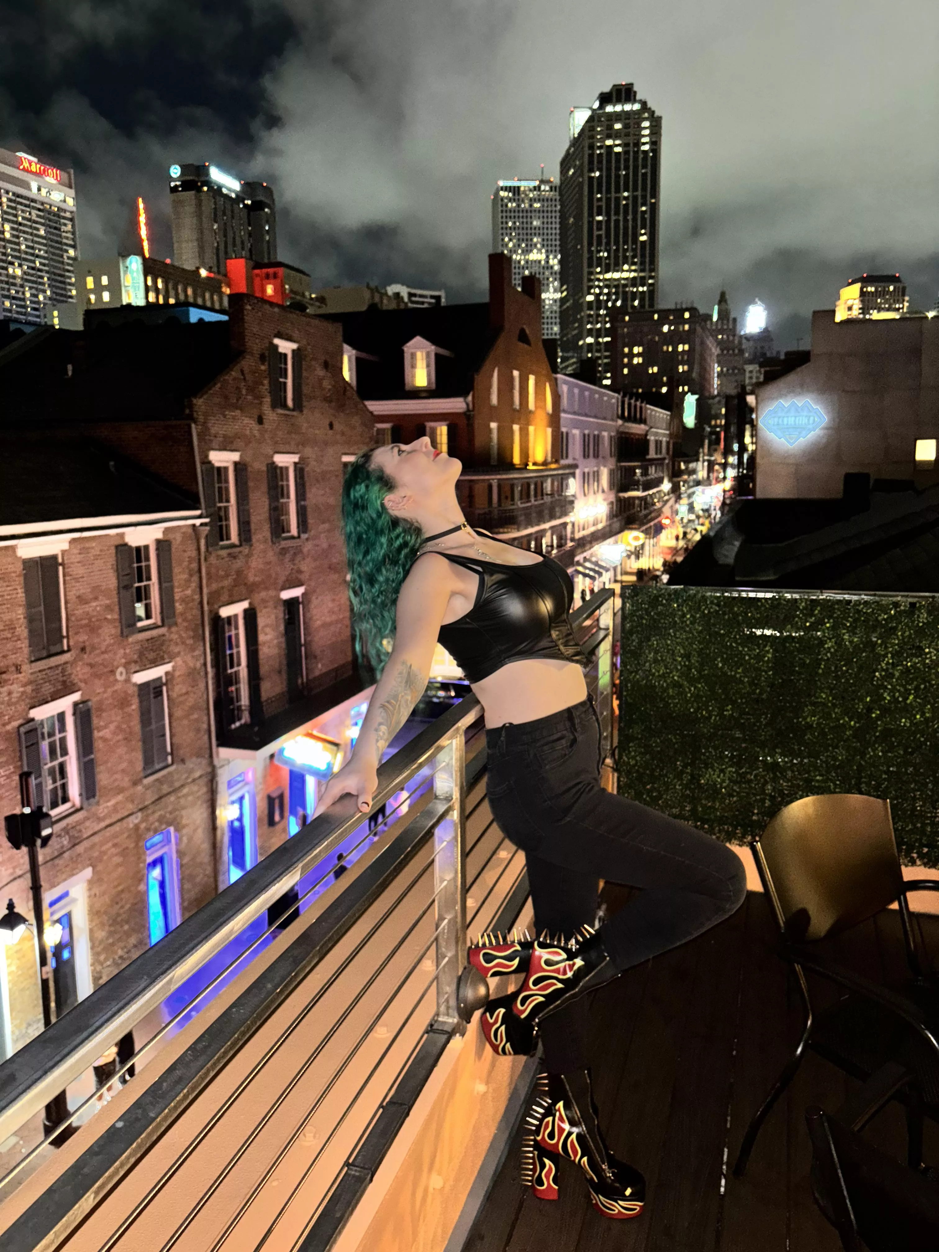 Baddie in flame boots