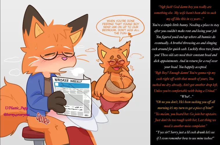 Bunny serving older couple [Dilf] [Milf] [Bisexual] [Oral] [Light Watersports] Artist is CrushPepper