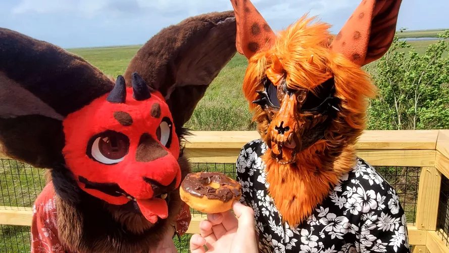 Does anyone want a donut? Carne (me, left) and Petrioch (right) do!