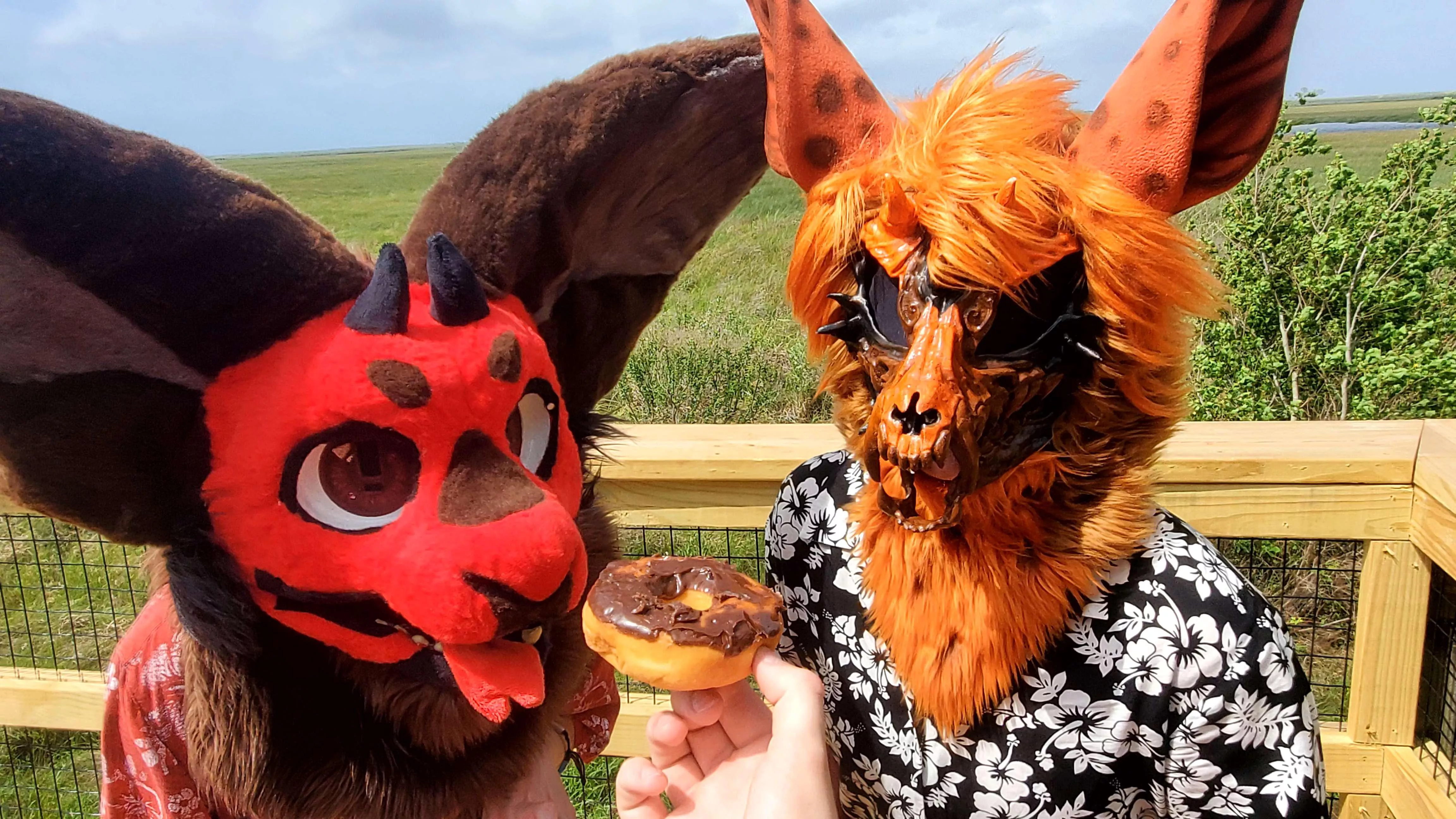Does anyone want a donut? Carne (me, left) and Petrioch (right) do!