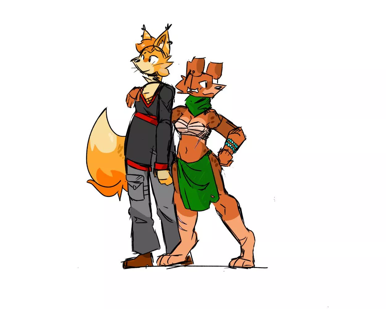 Drew me and a friend’s D&D characters!