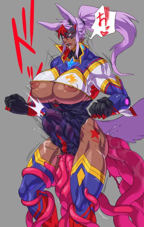 Getting her ass destroyed by tentacles (artist hutago)