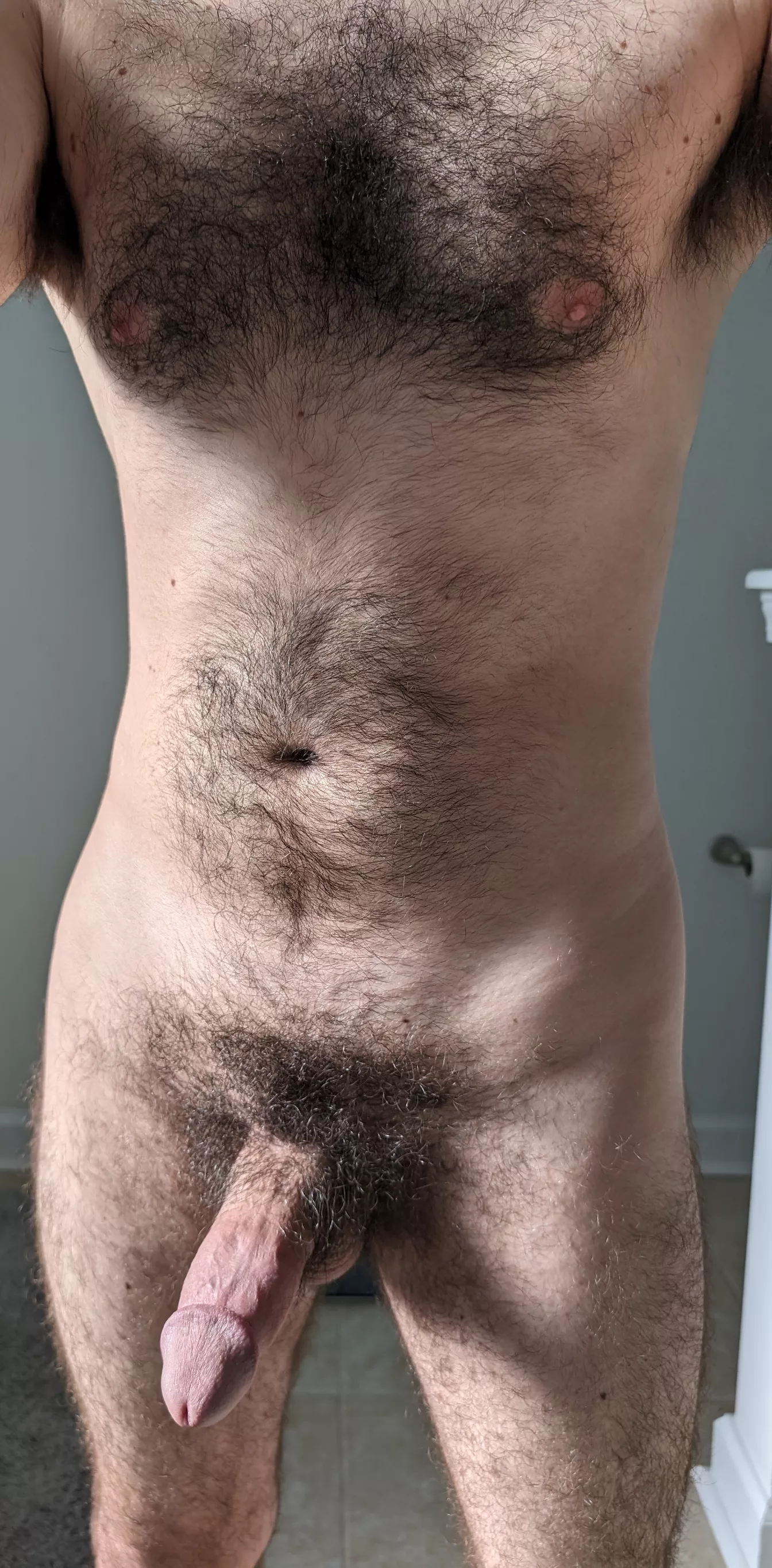 I don't know if there's anything insane about it, but I love showing off my furry body 