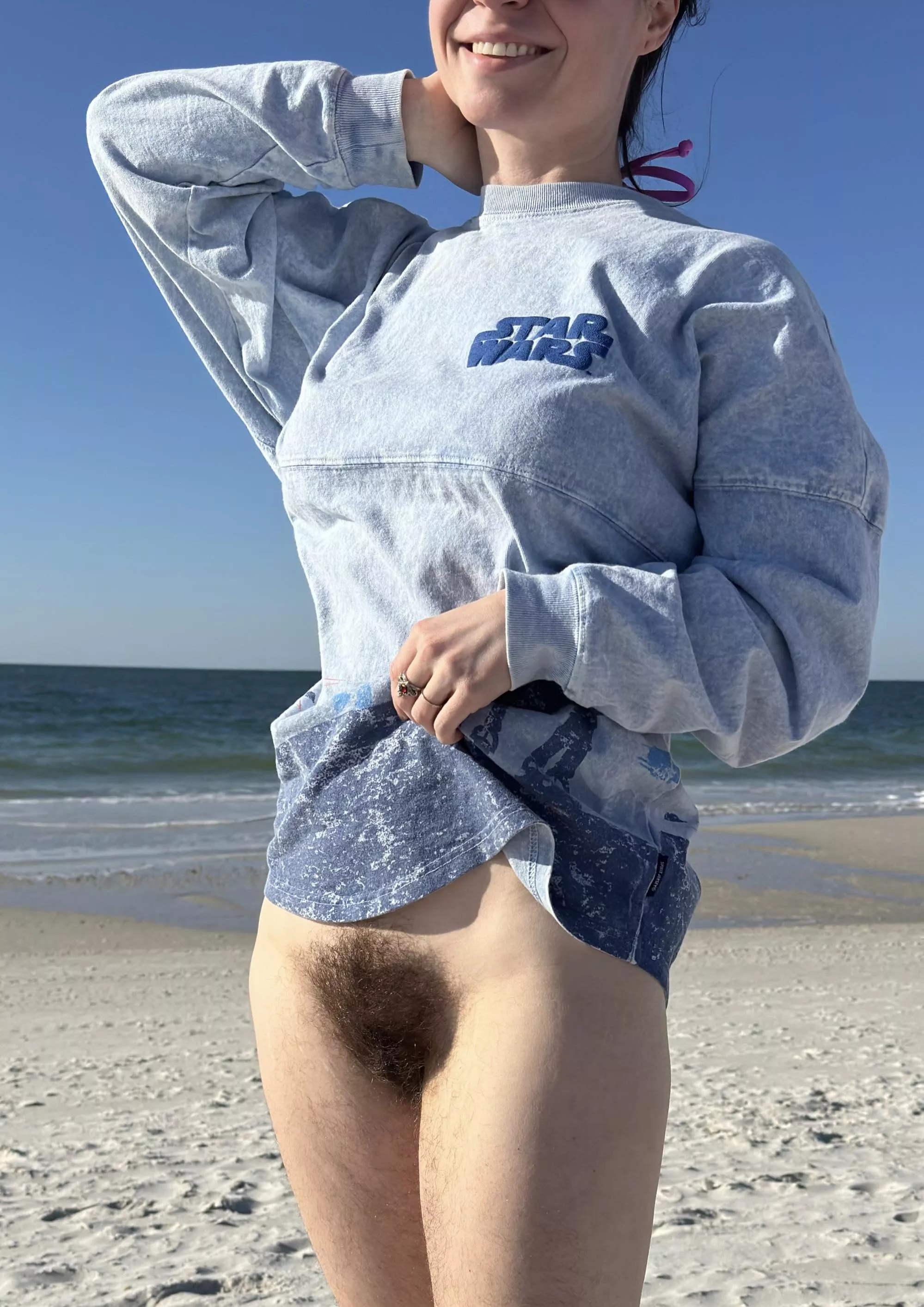 I love showing off the full bush out on the beach 