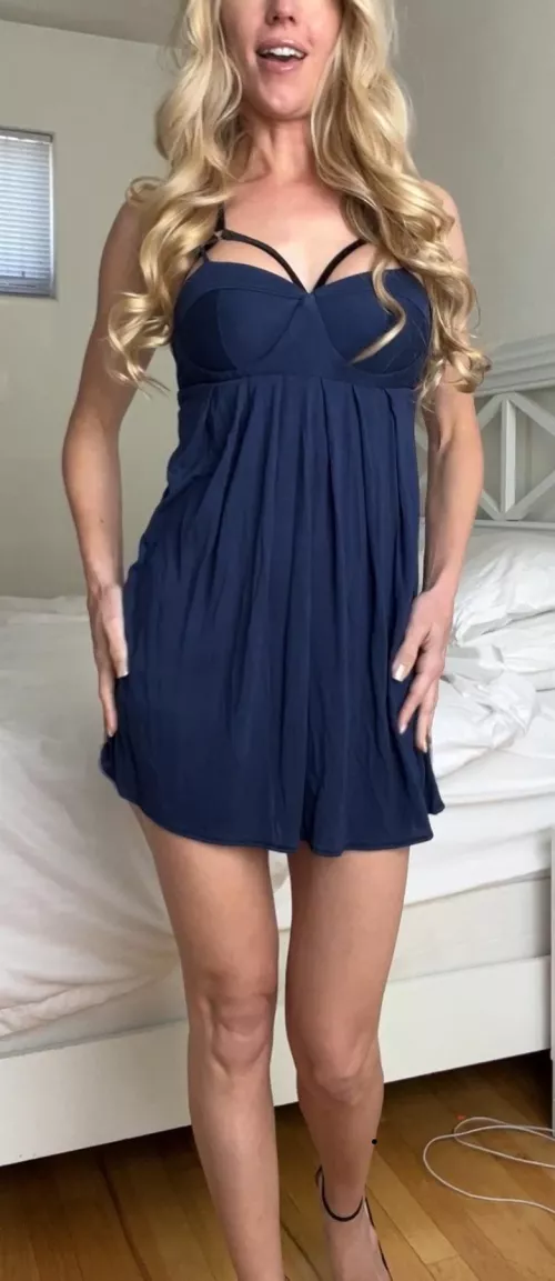 Let’s hope the hot new guy likes blondes in blue. 