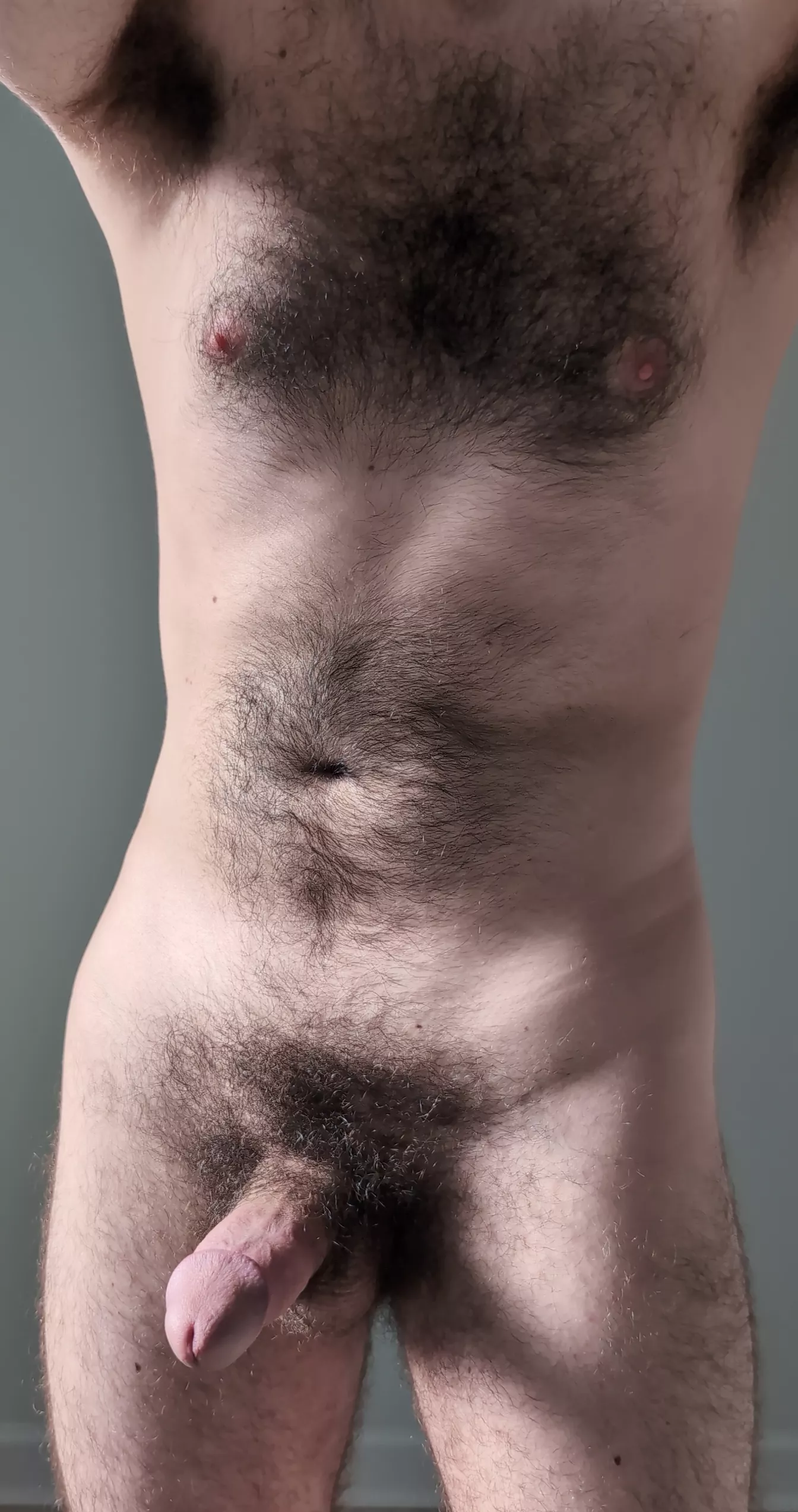 Lifting up my arms so you can get a good view of my hairy armpits