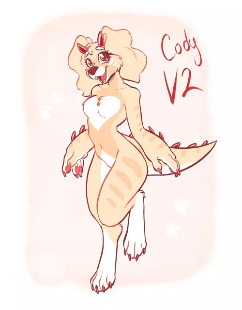 Redesigned my OC Cody! She's a dinodog now (Spanielsaurus)