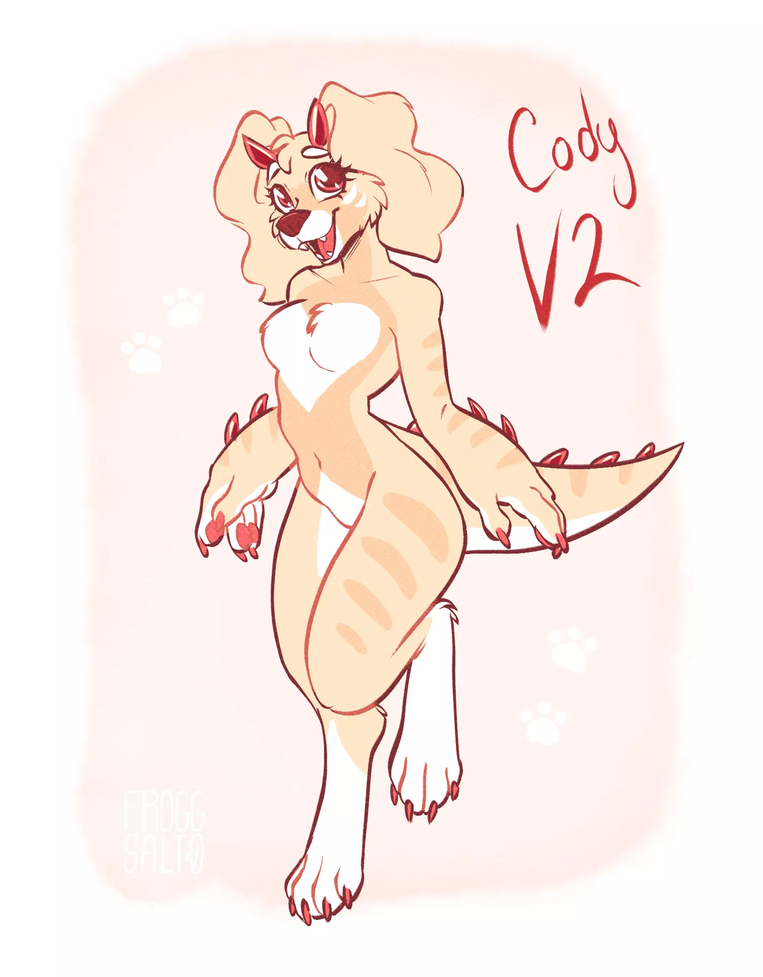 Redesigned my OC Cody! She's a dinodog now (Spanielsaurus)