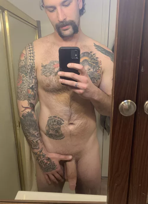 What would you ride first, my mustache or my cock??? 😈