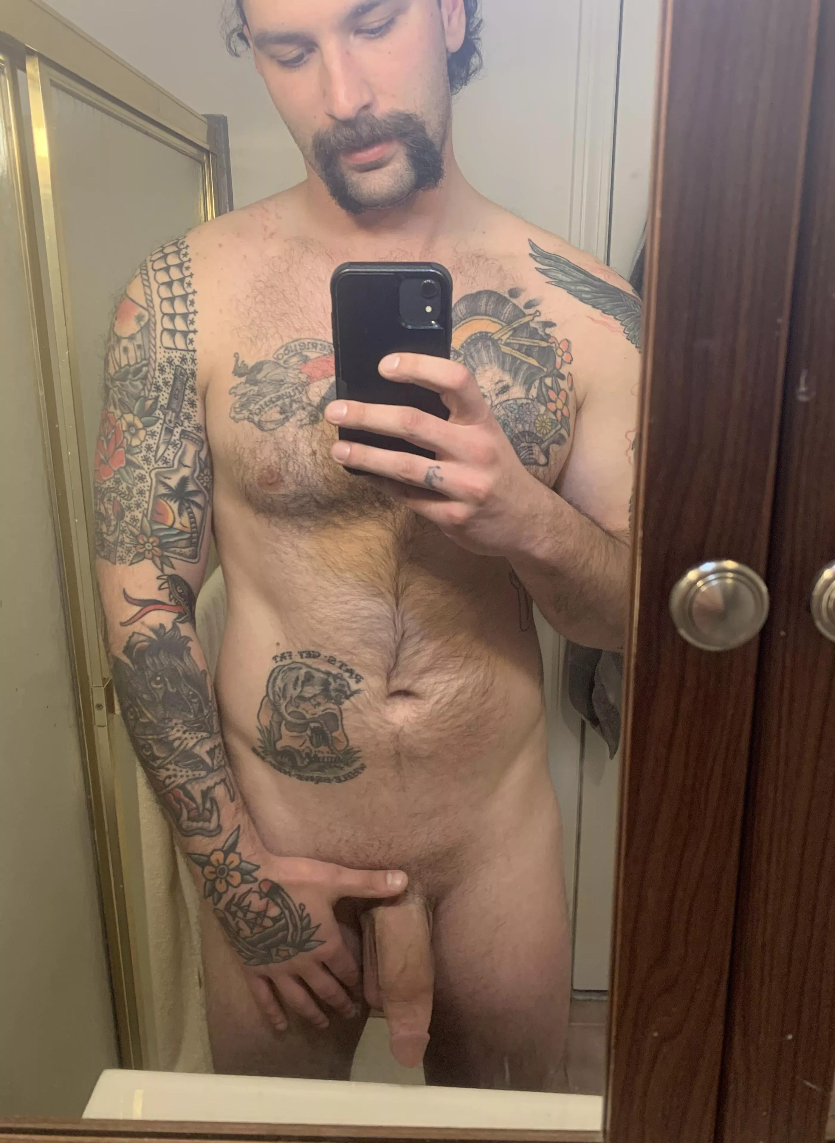 What would you ride first, my mustache or my cock??? 😈