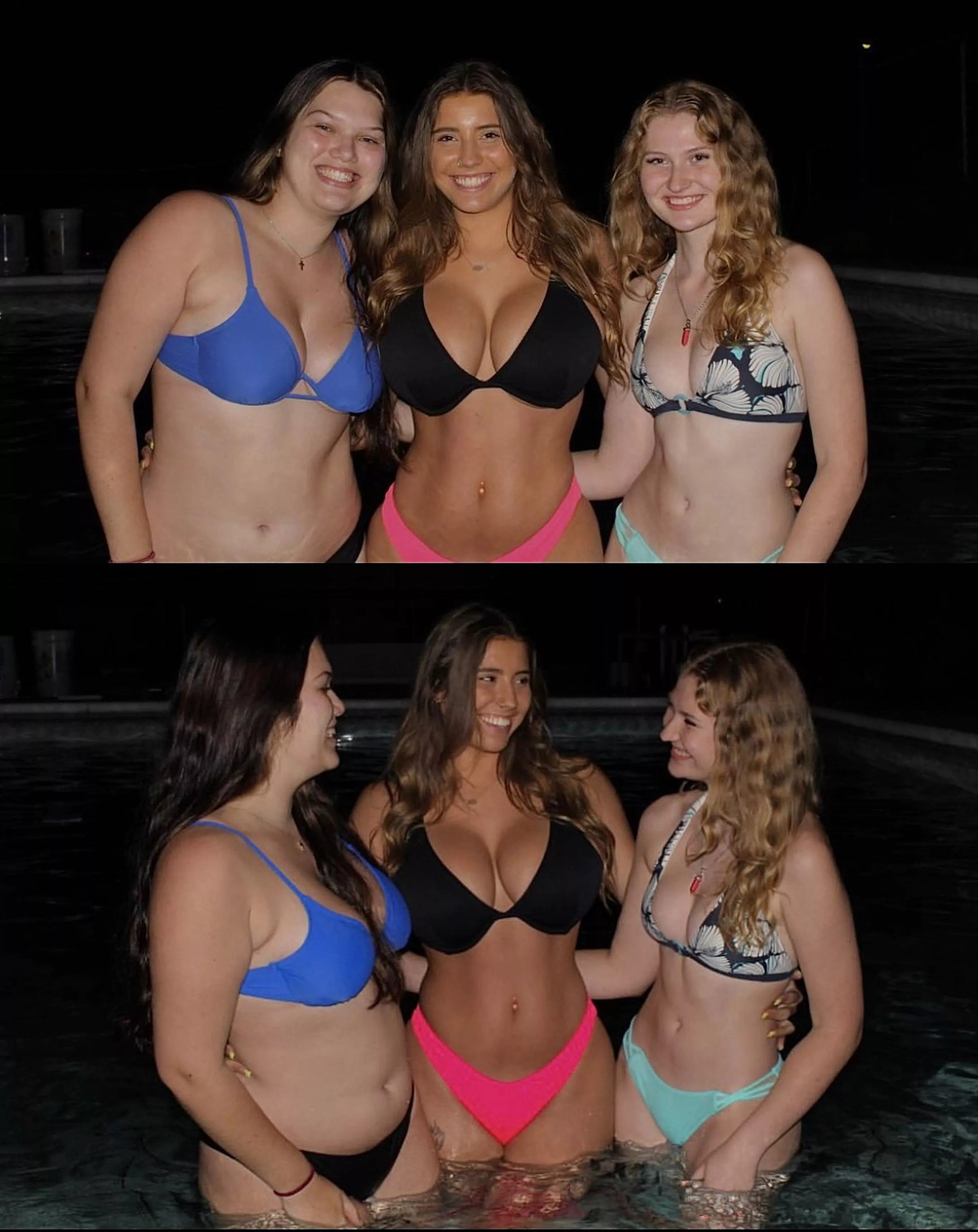 You just know her friends hate it when she wants to take bikini pics with them
