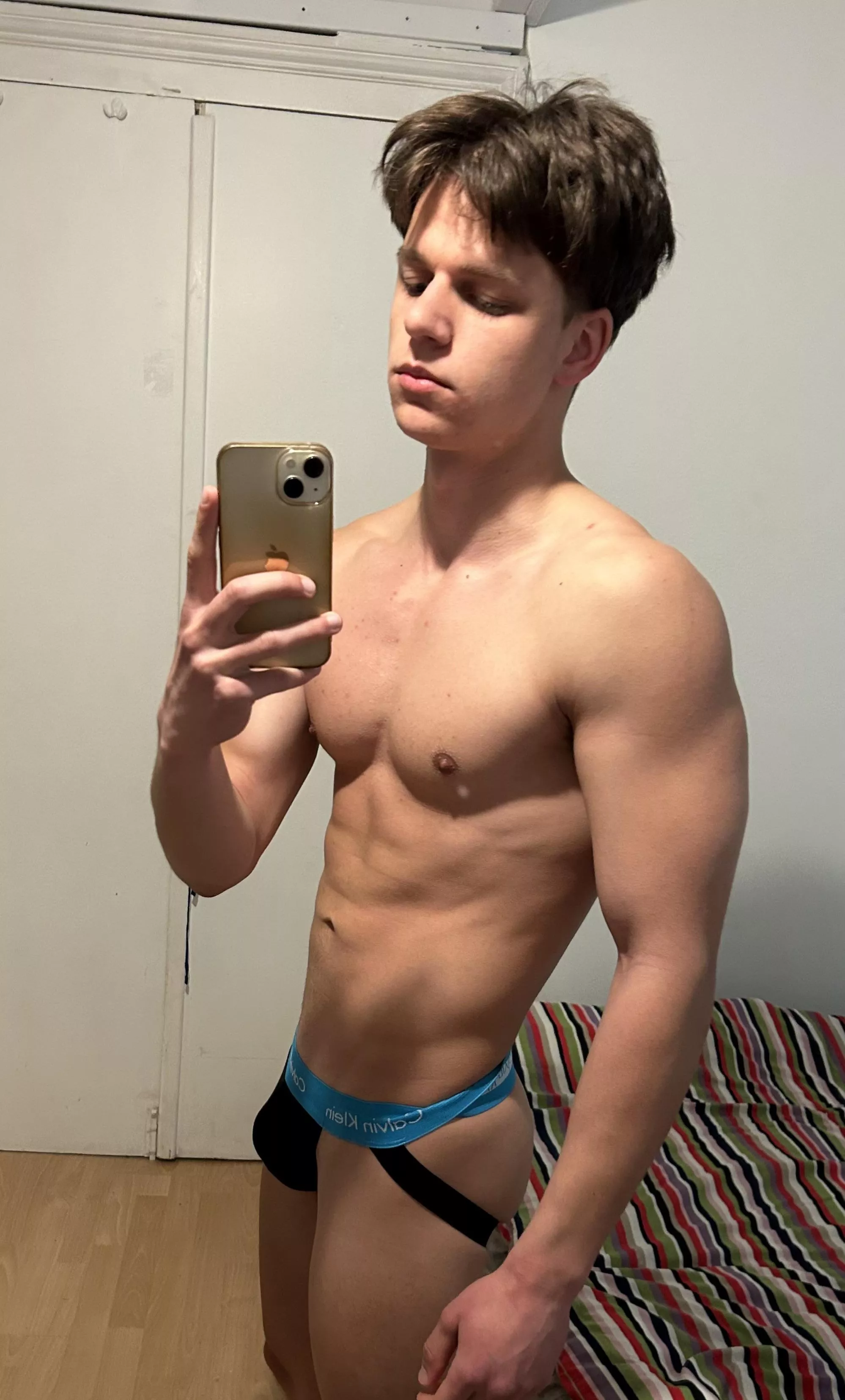 (19)Would you take them off me?