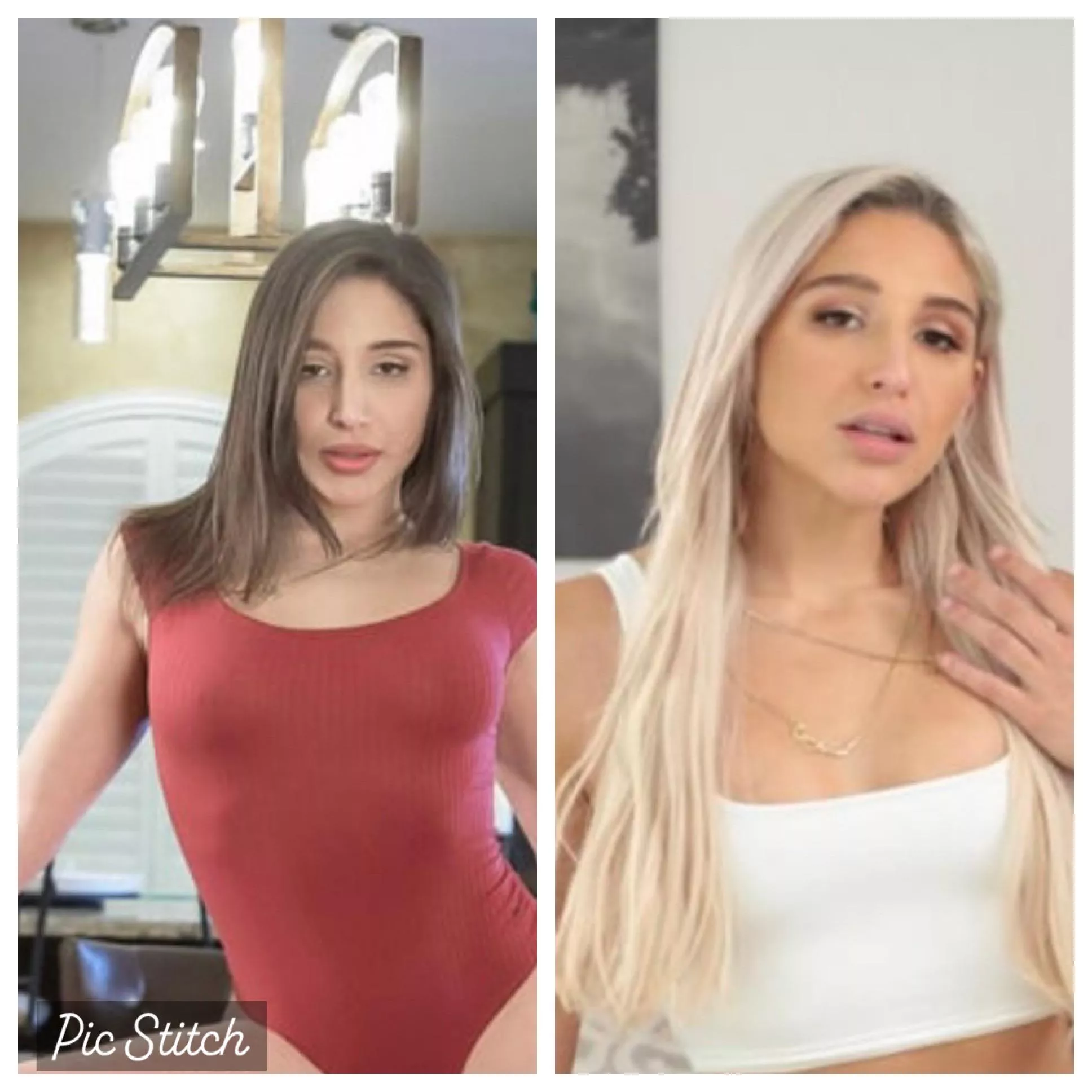 [Abella Danger in brunette] vs. [Abella Danger in blonde]