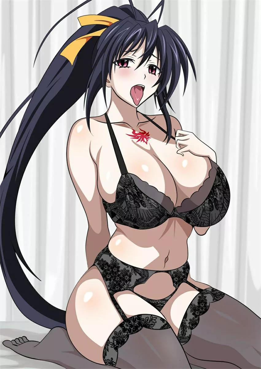 Akeno Himejima in Black Lingerie (yxyyxy on Pixiv) [High School DxD]