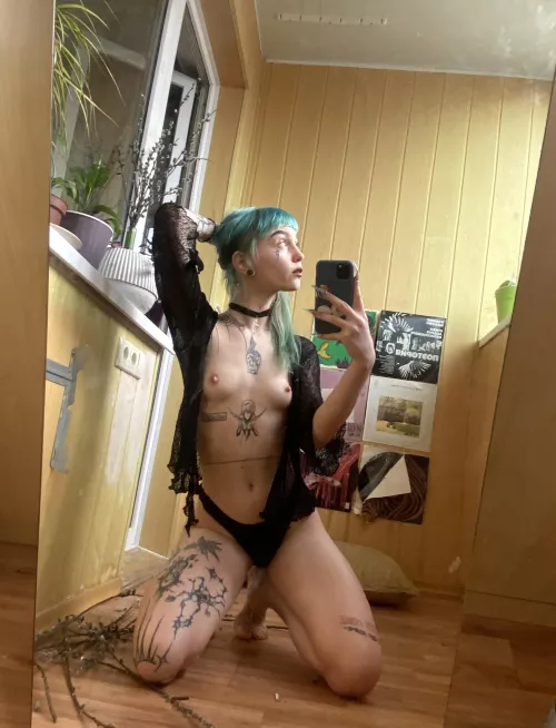 It's cool on my balcony, the nipples stand up and need to be warmed with hot breath