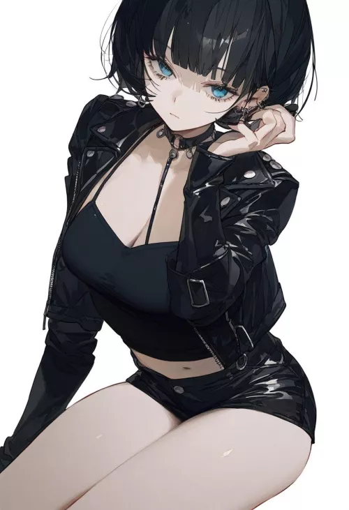 Leather Jacket & Shorts 