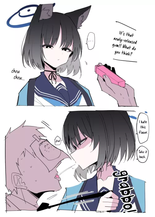sharing gum with kikyou