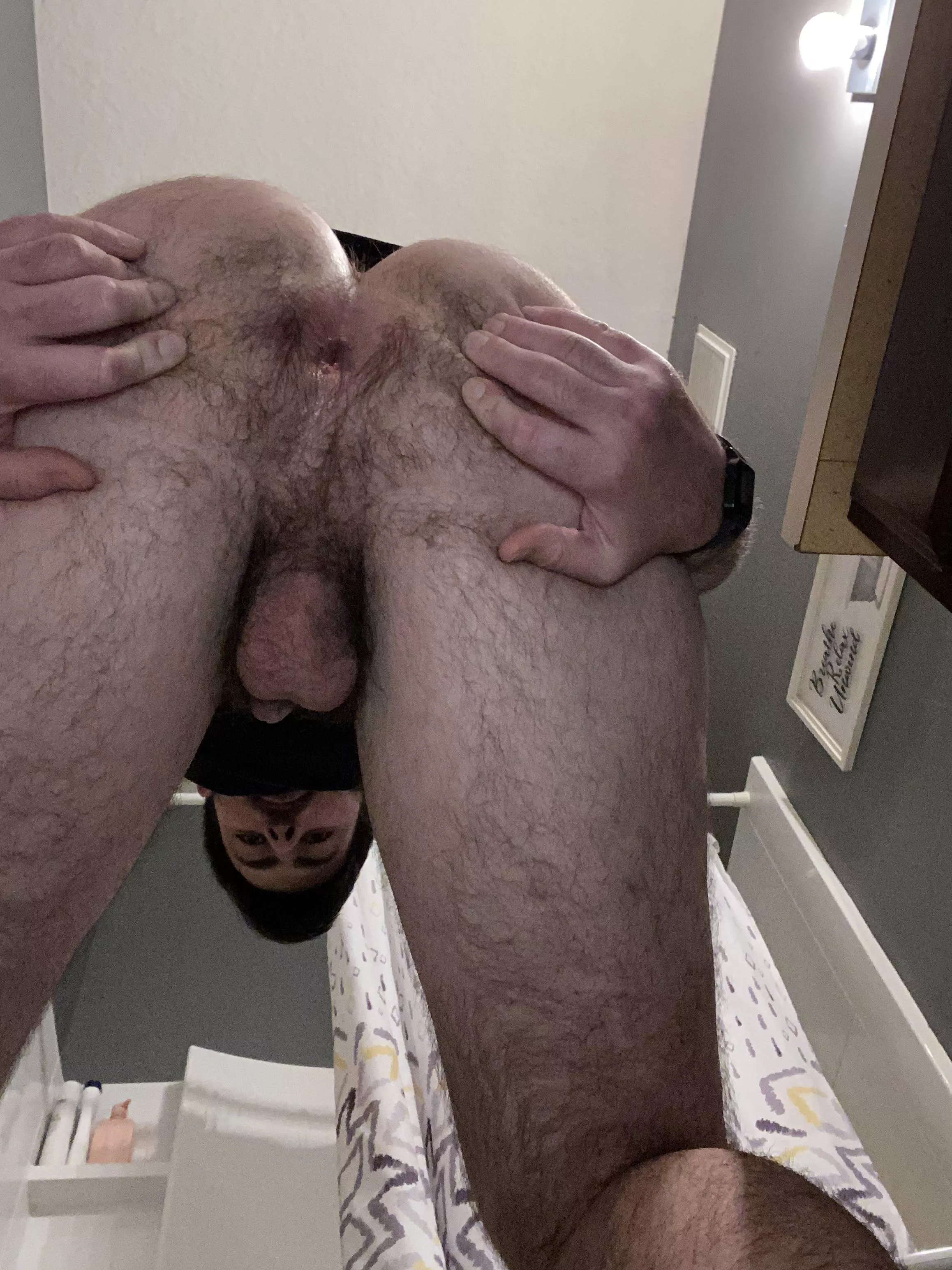 Spread wide to show off all the hair 