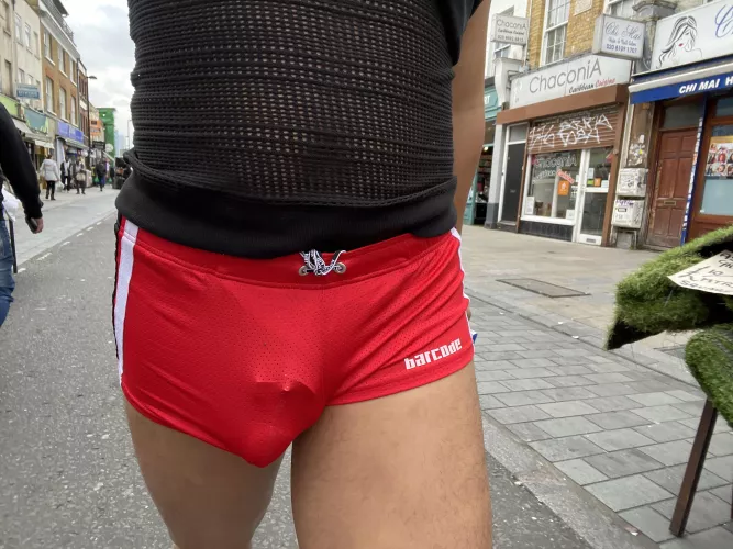 Walked down the highstreet locked with short shorts [20]