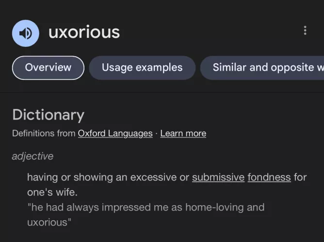 Word of the day: uxorious